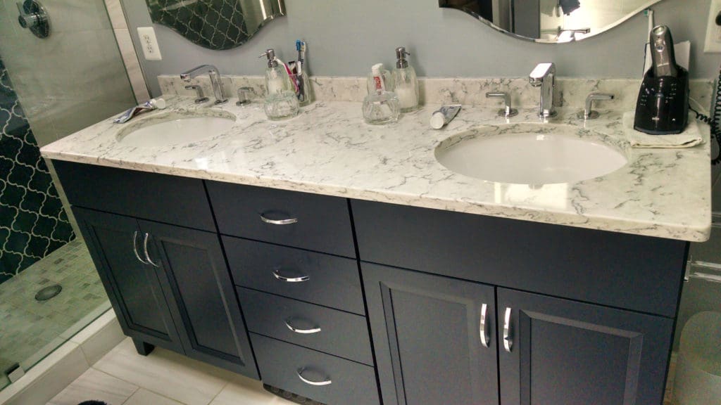 Dark Bathroom Vanity by Cabinet Discounters