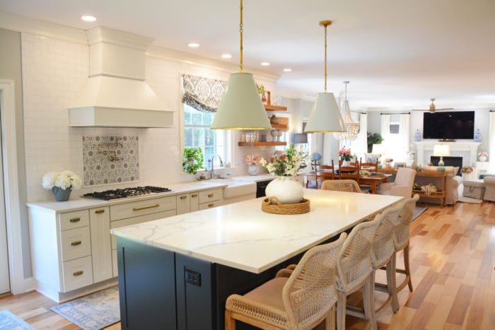 View of white traditional kitchen