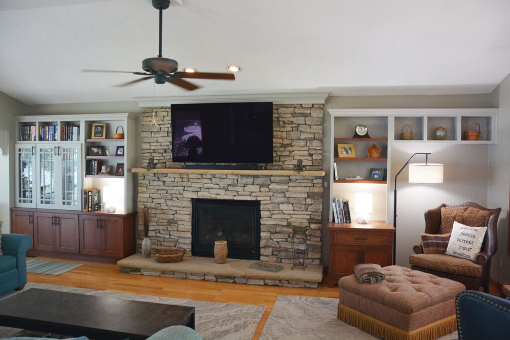 living room built-in cabinets chester md