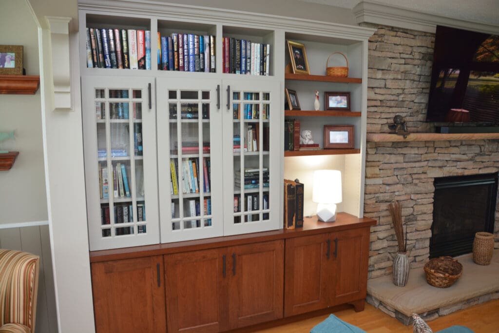 living room built-in cabinets chester md