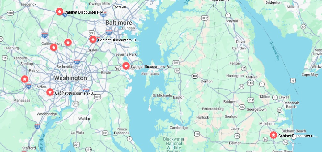 Cabinet Discounters locations map